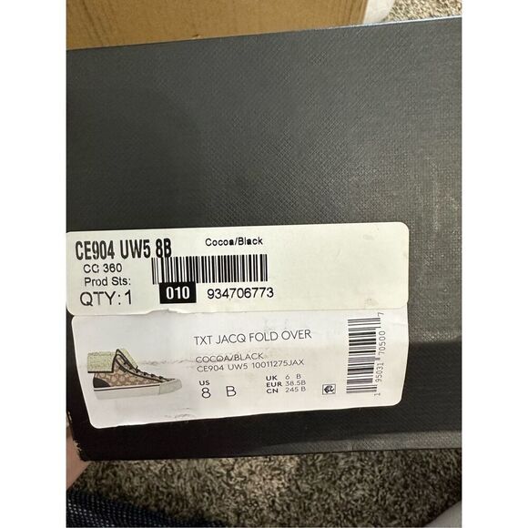 Coach Monogram Jacquard Foldover High Top Sneakers Size 8 - Picture 3 of 12